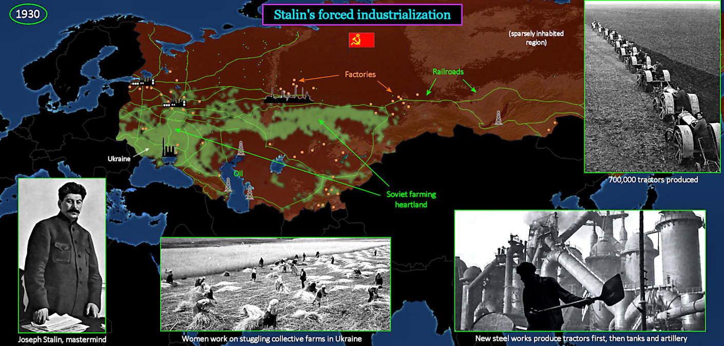 Stalin's forced industrialization, 1930 map